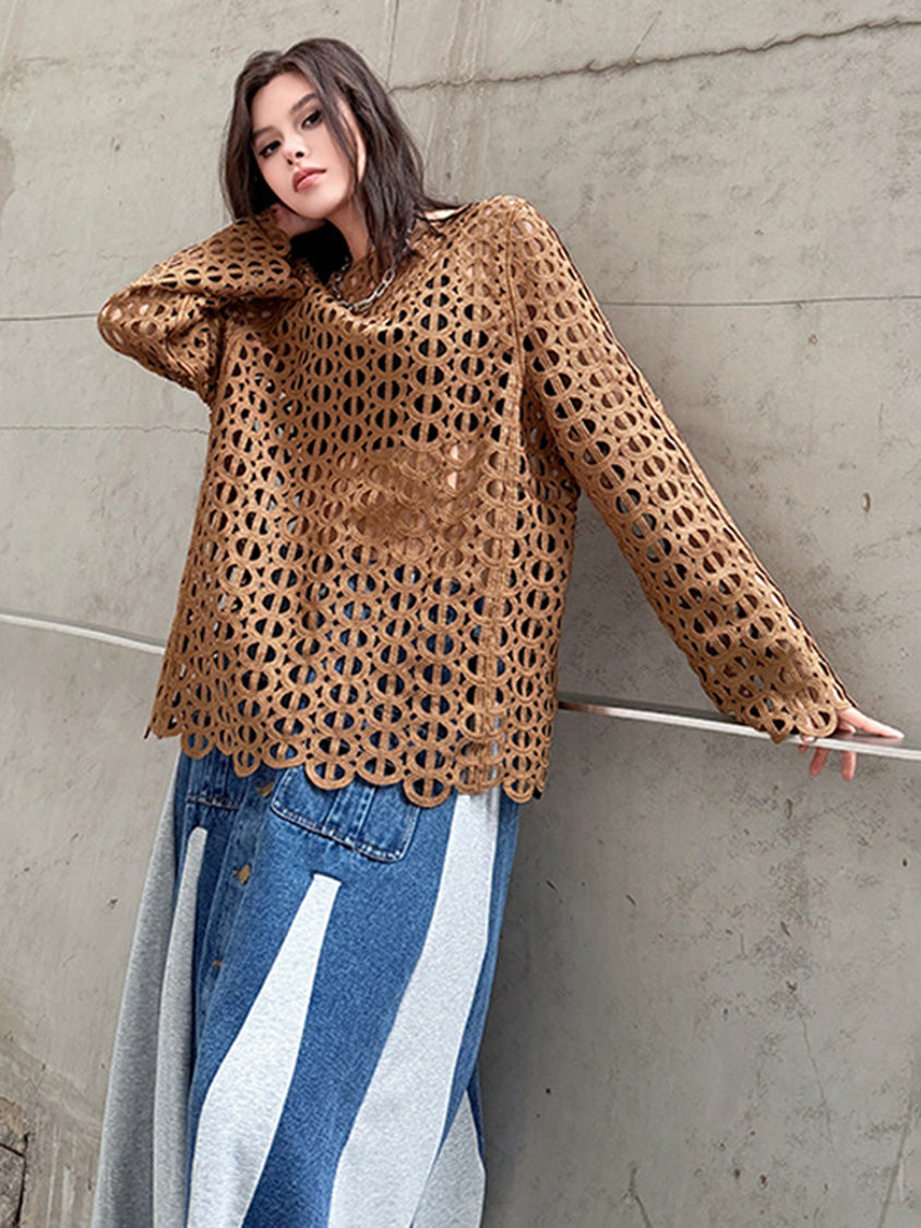 Mesh stitch top and skirt