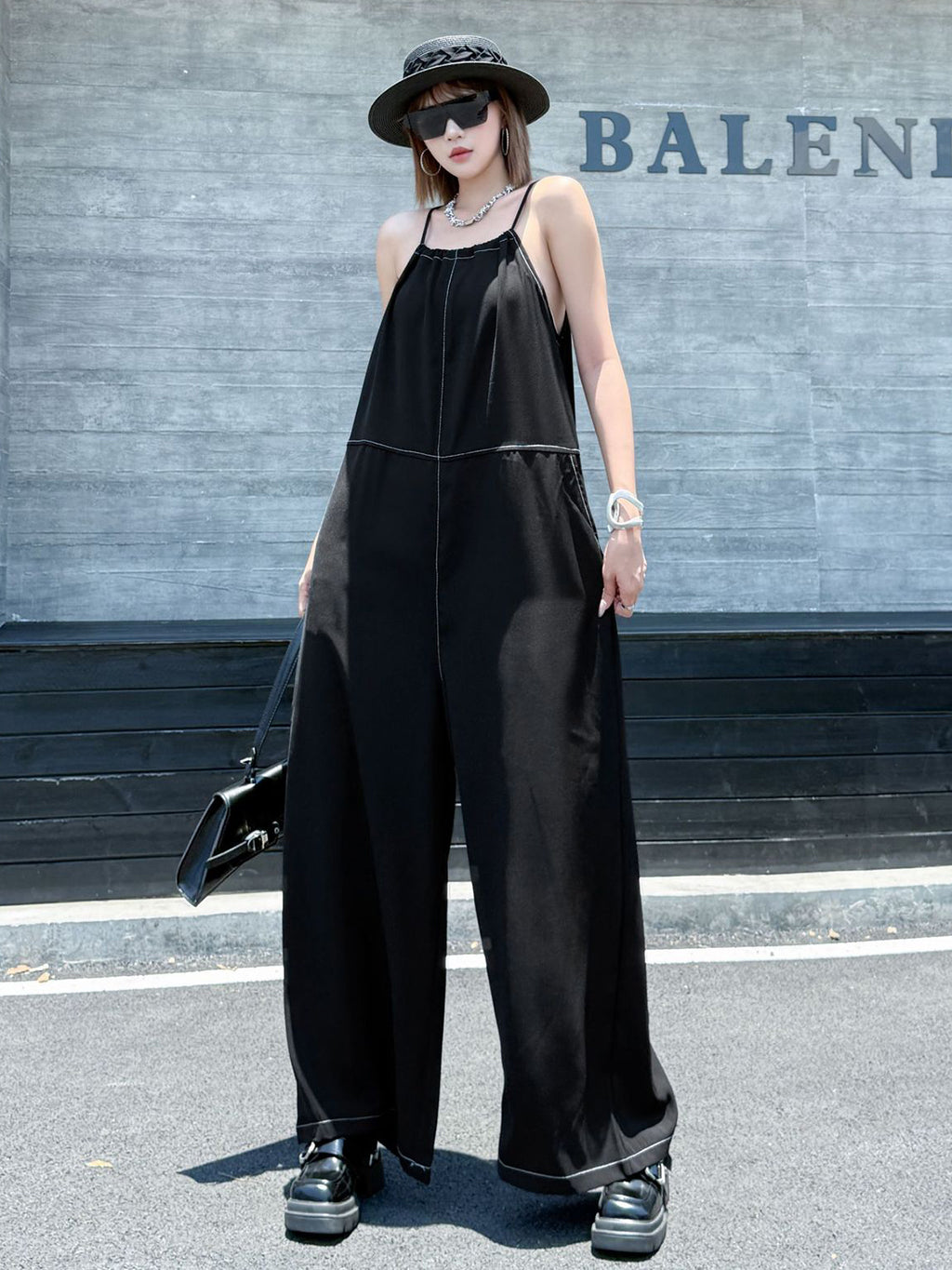 String Wide Overalls 