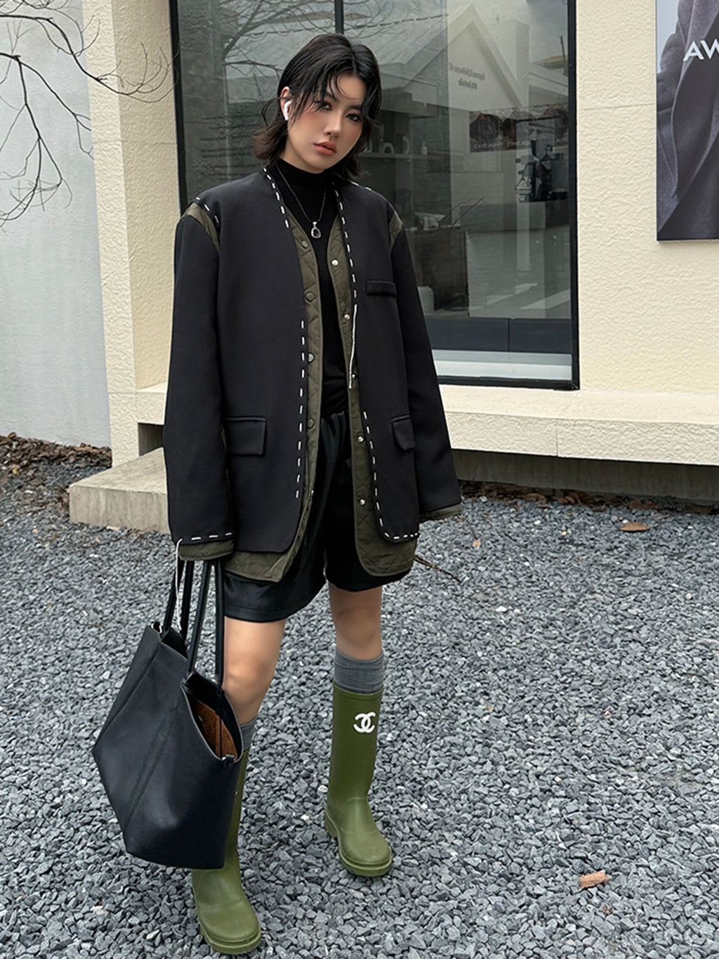 ステッチラインキルティングジャケット
