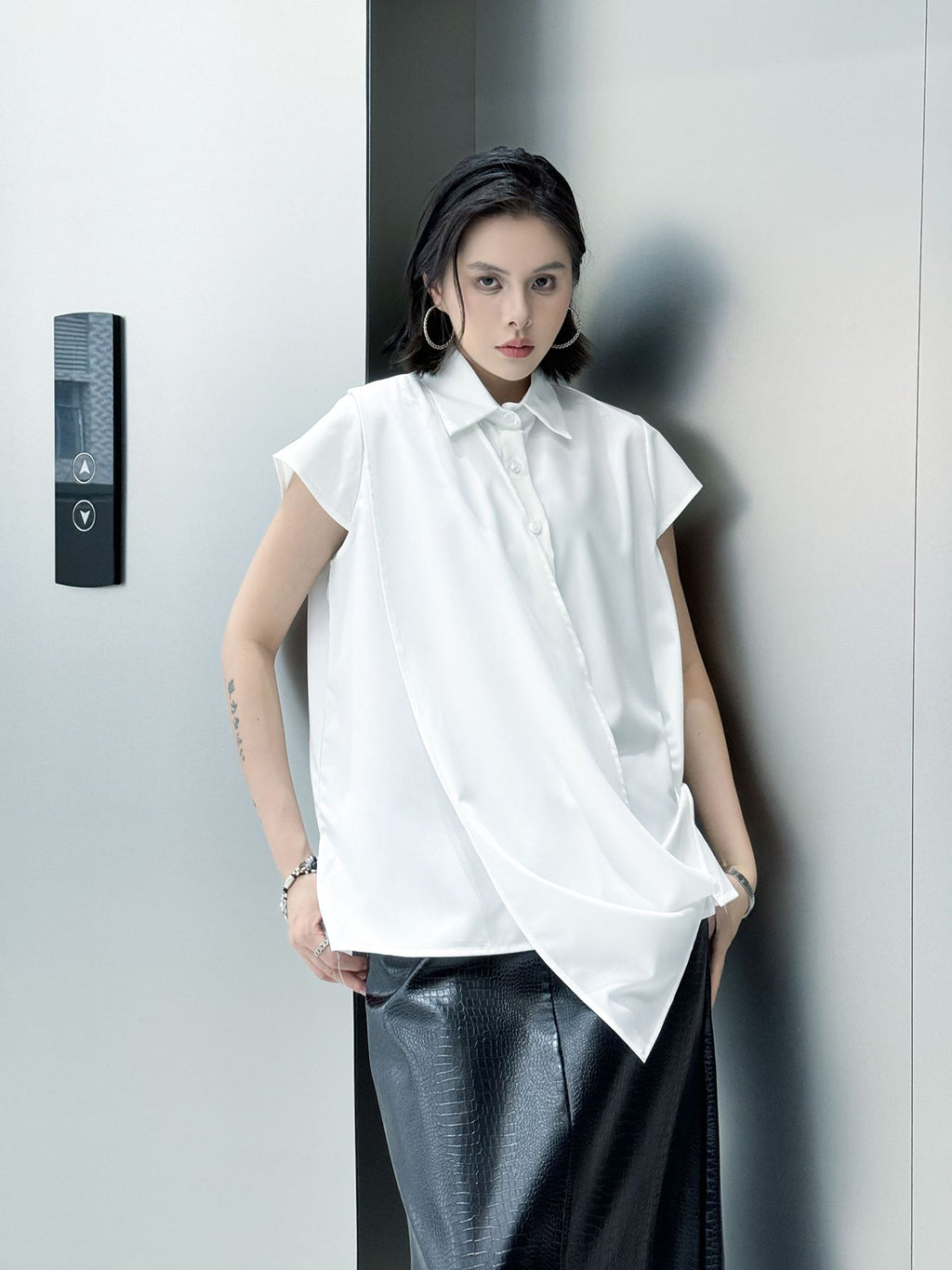 drape sleeve shirt