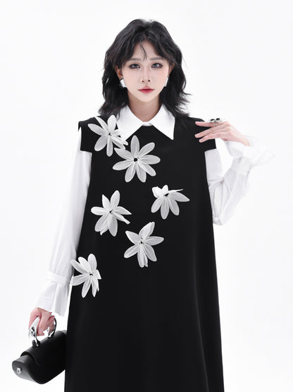 Scarf tie blouse and denim pants series 