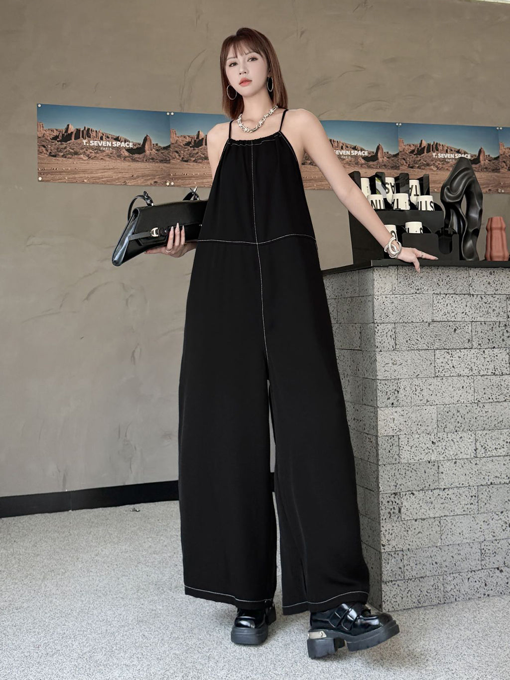 String Wide Overalls 