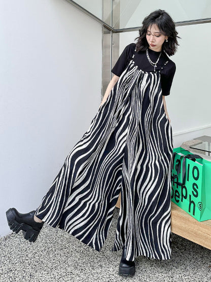 Striped Flow Overalls