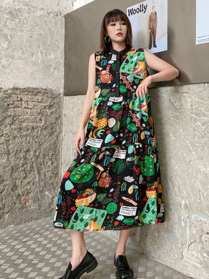 graphic sleeveless dress