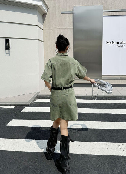 washed denim shirt dress