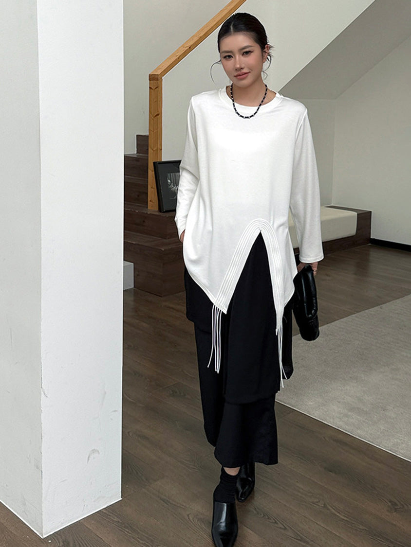 Mesh stitch top and skirt