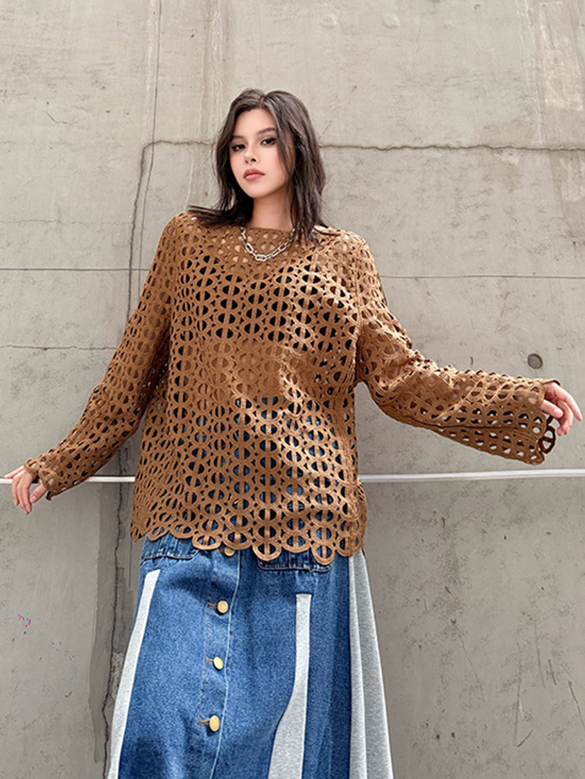 Mesh stitch top and skirt