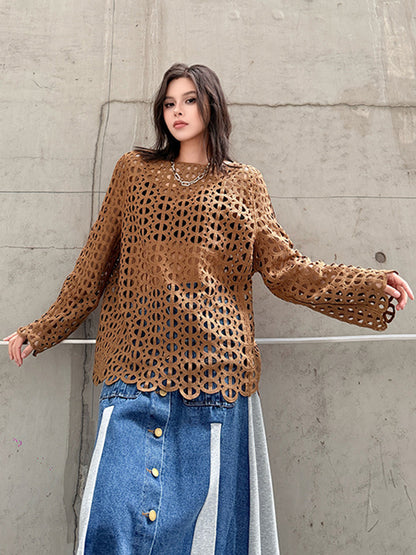 Mesh stitch top and skirt