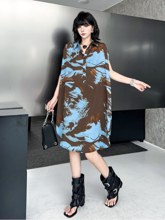 Brushed Art Color Shirt Dress 