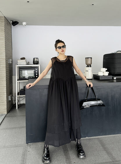 Sheer Black Layered Dress 