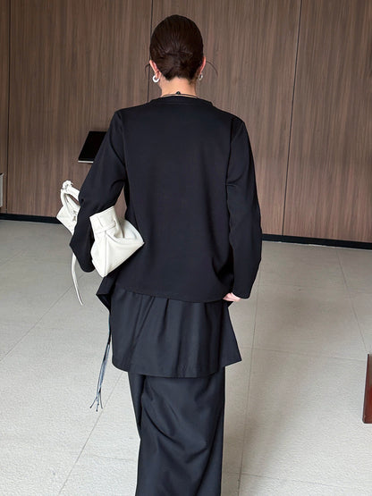 Mesh stitch top and skirt