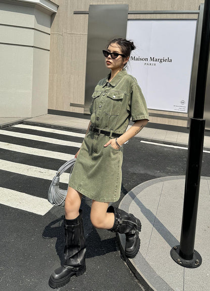 washed denim shirt dress
