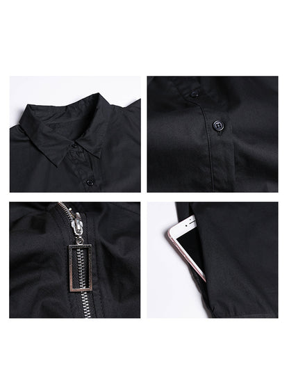 Scarf tie blouse and denim pants series 