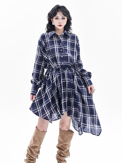 チェックシャツヘムドレス