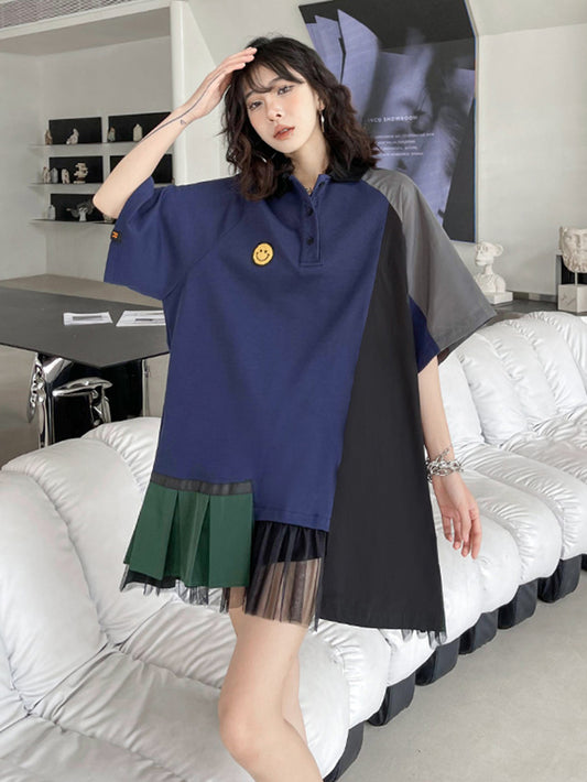 Smiley Patch Mix Polo Dress 