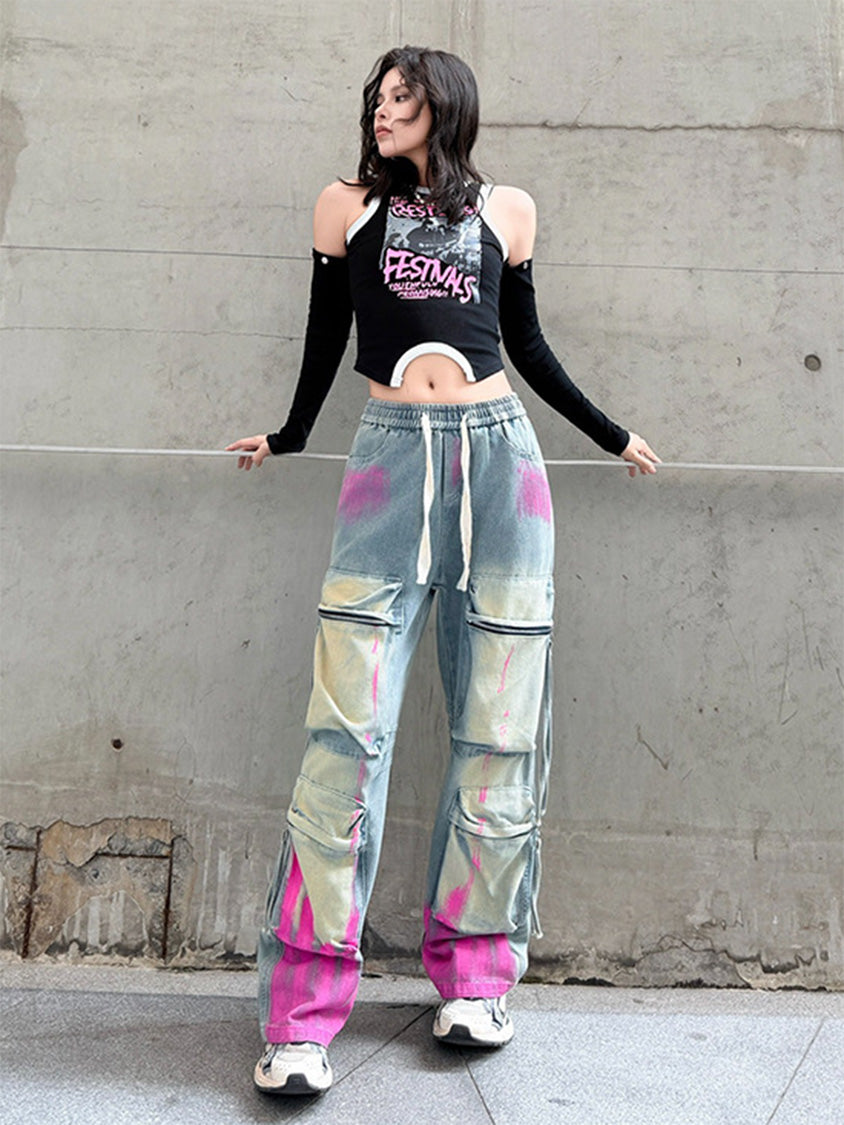 Mesh stitch top and skirt