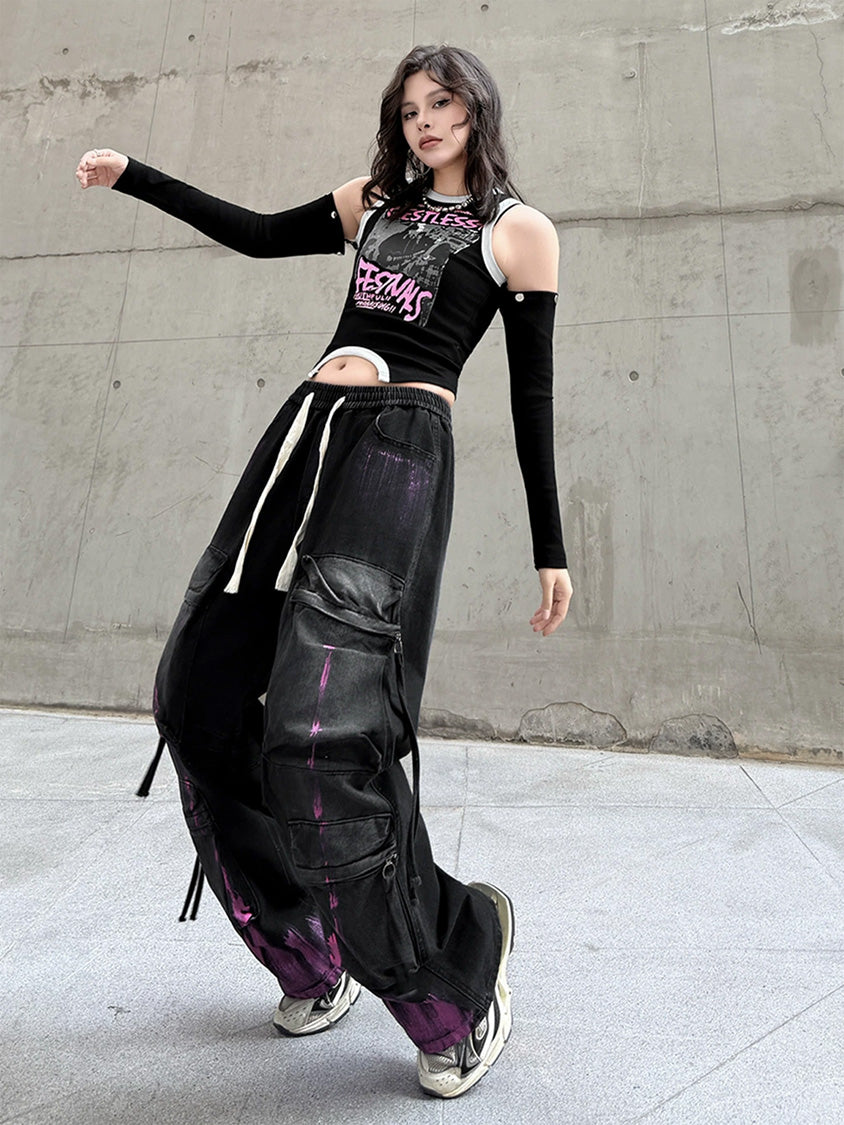 Mesh stitch top and skirt