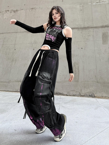 Mesh stitch top and skirt