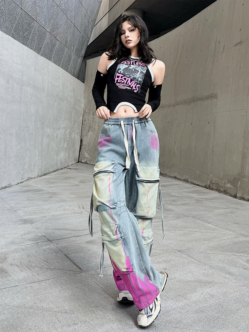 Mesh stitch top and skirt