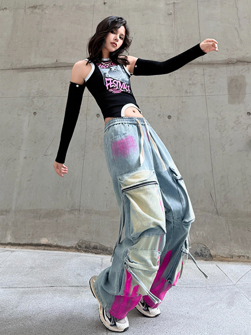 Mesh stitch top and skirt