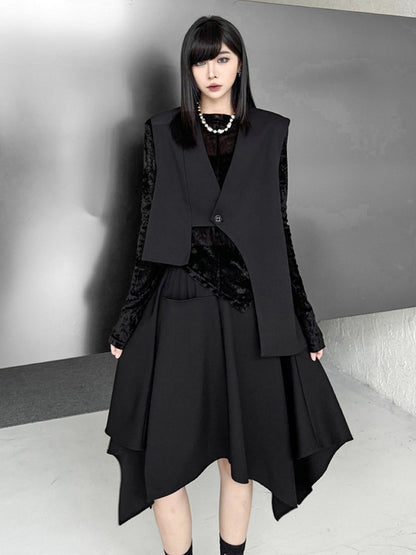 Mesh stitch top and skirt