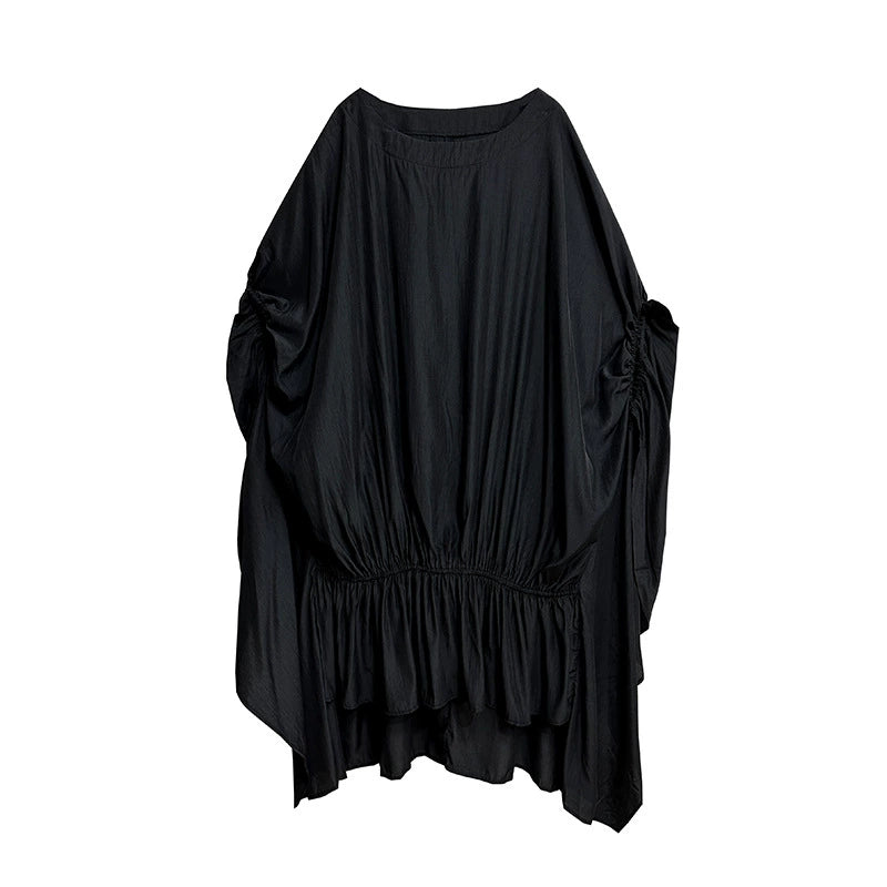 Gathered ruffle draped dress 
