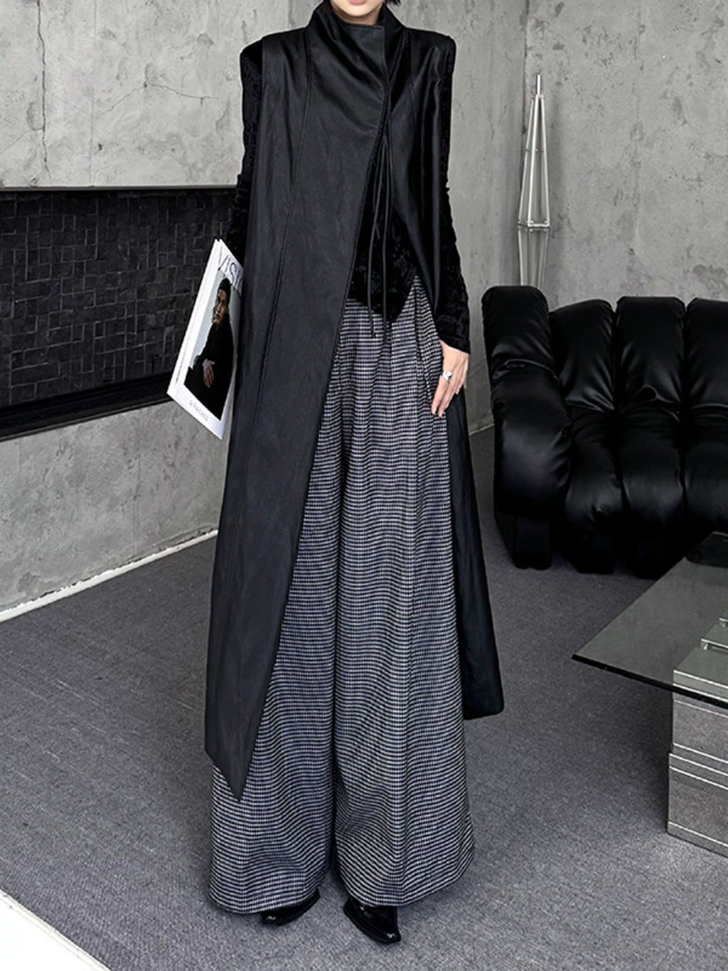 Scarf tie blouse and denim pants series 