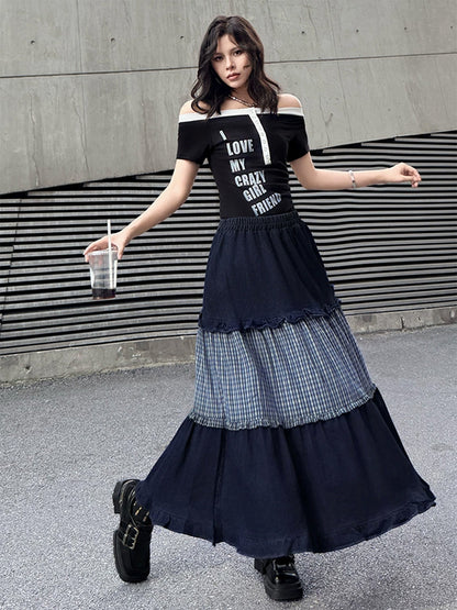 Mesh stitch top and skirt