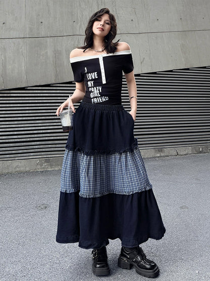 Mesh stitch top and skirt