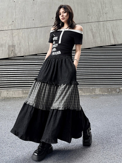 Mesh stitch top and skirt