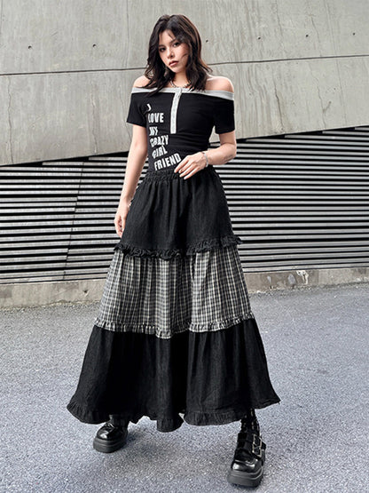 Mesh stitch top and skirt
