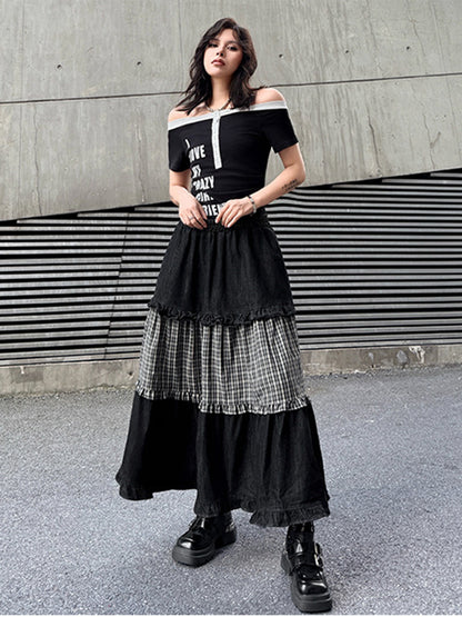 Mesh stitch top and skirt