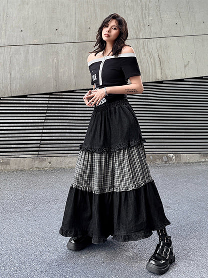 Mesh stitch top and skirt