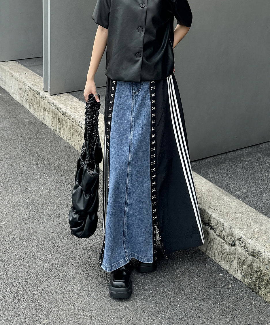 Sideline denim skirt