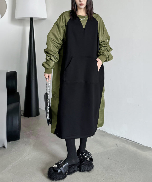 gathered sleeve dress
