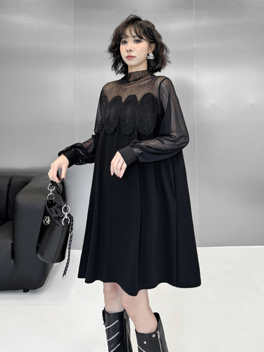 メッシュスプリットドレス