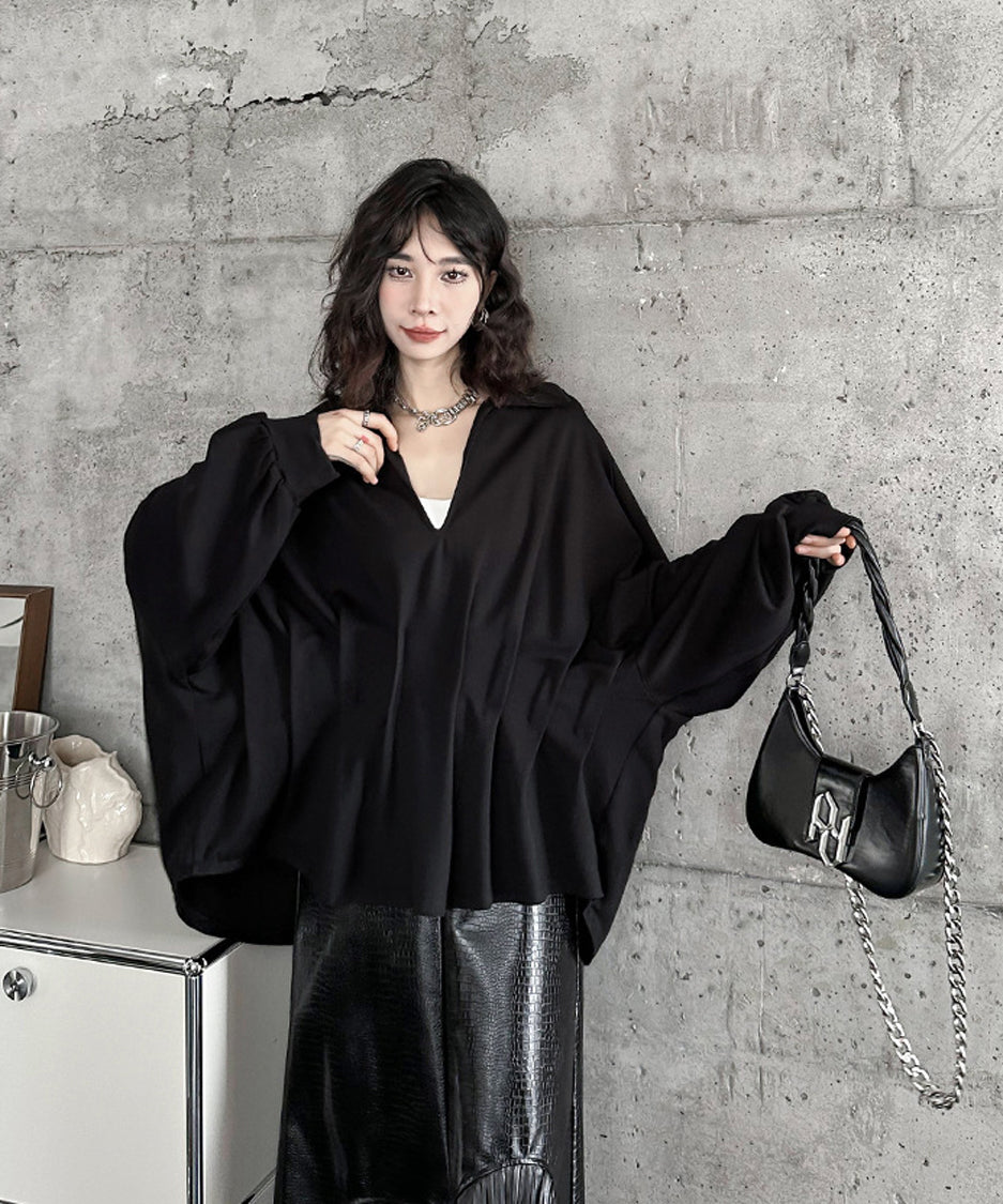 V-neck dolman sleeve top