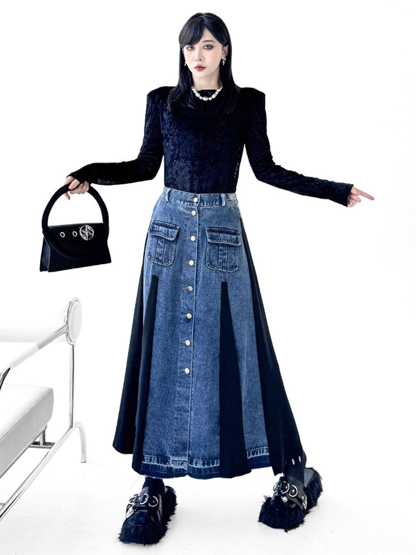 Mesh stitch top and skirt