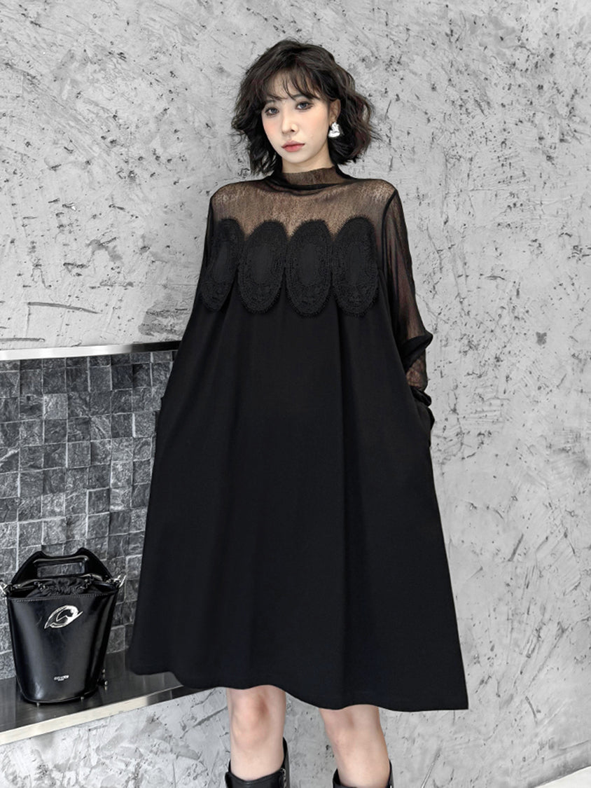 メッシュスプリットドレス