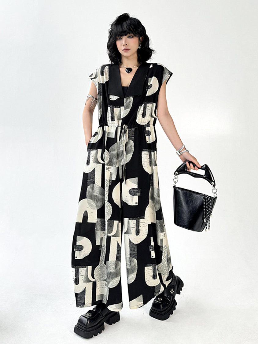 Monochrome Geo Jumpsuit