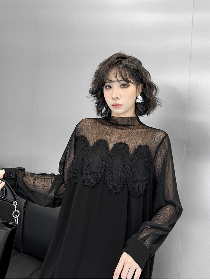 メッシュスプリットドレス