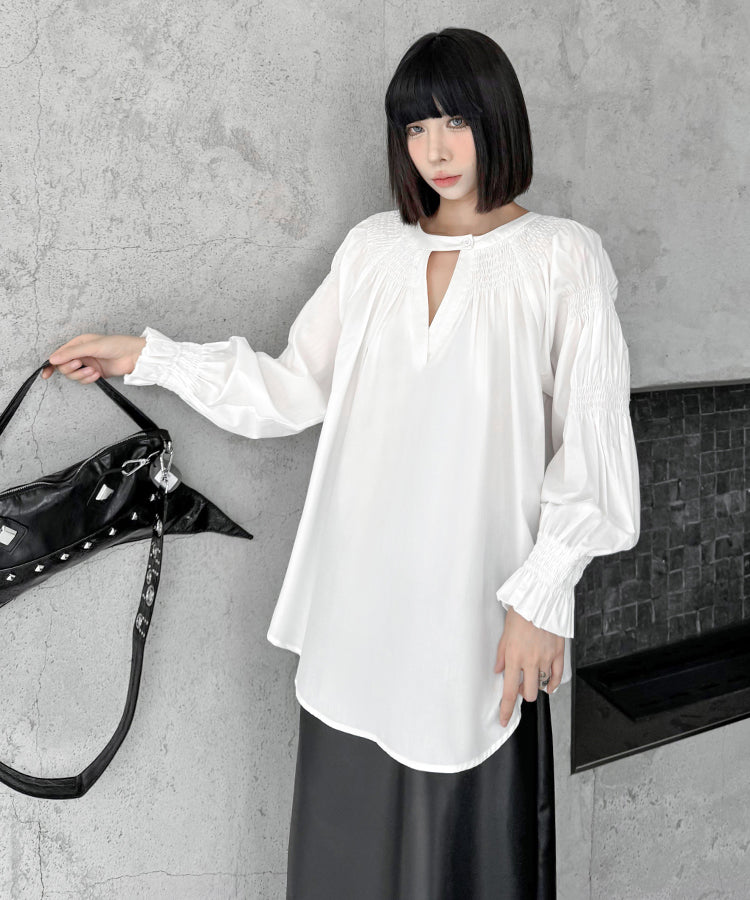 shirred blouse