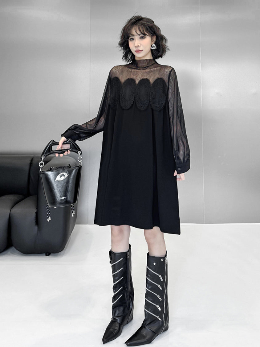 メッシュスプリットドレス