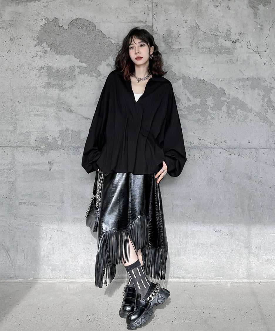 V-neck dolman sleeve top