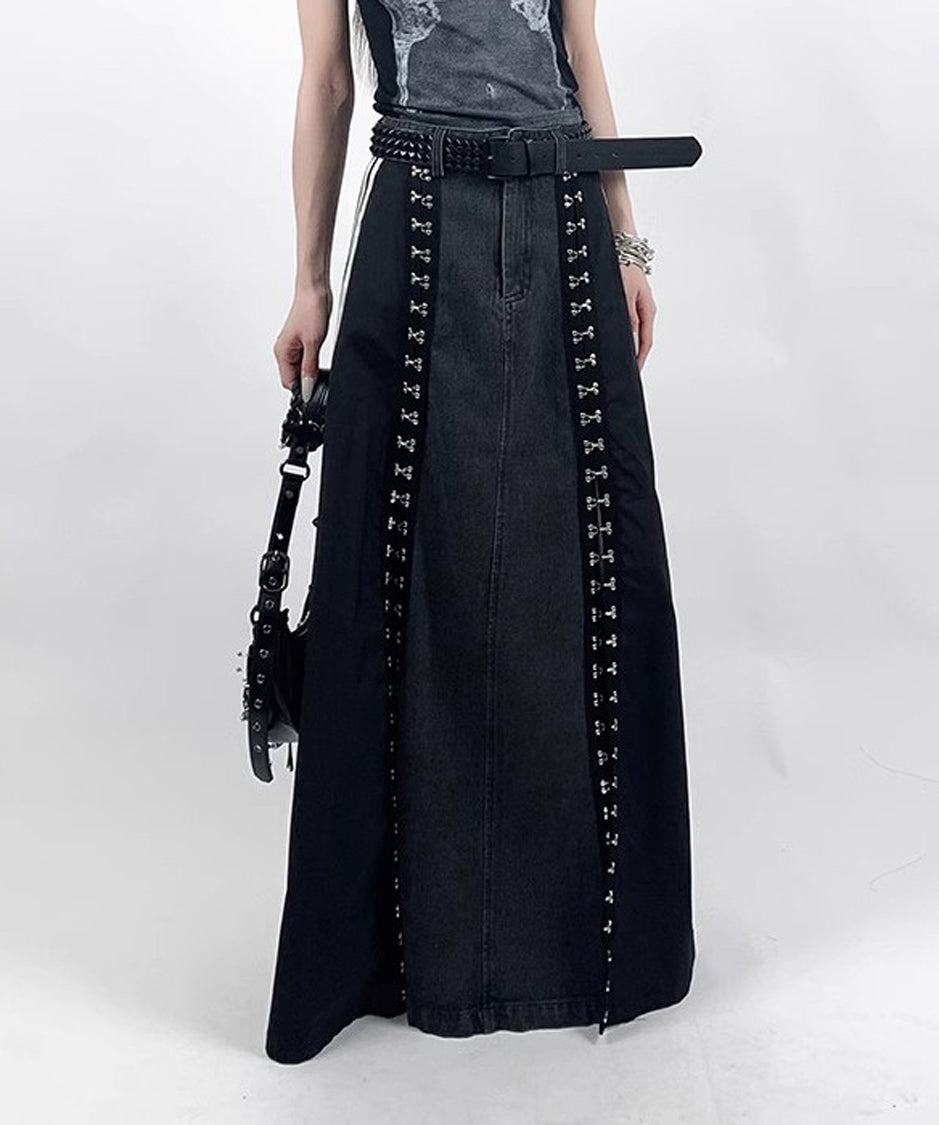 Sideline denim skirt