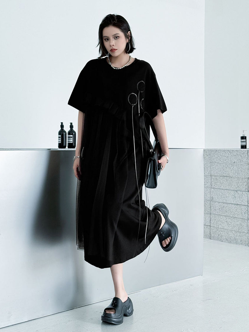 fringe draped dress