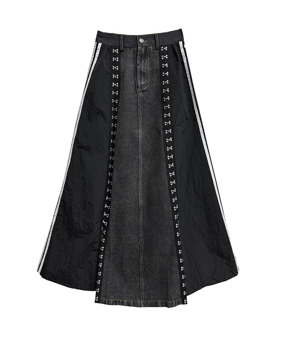 Sideline denim skirt