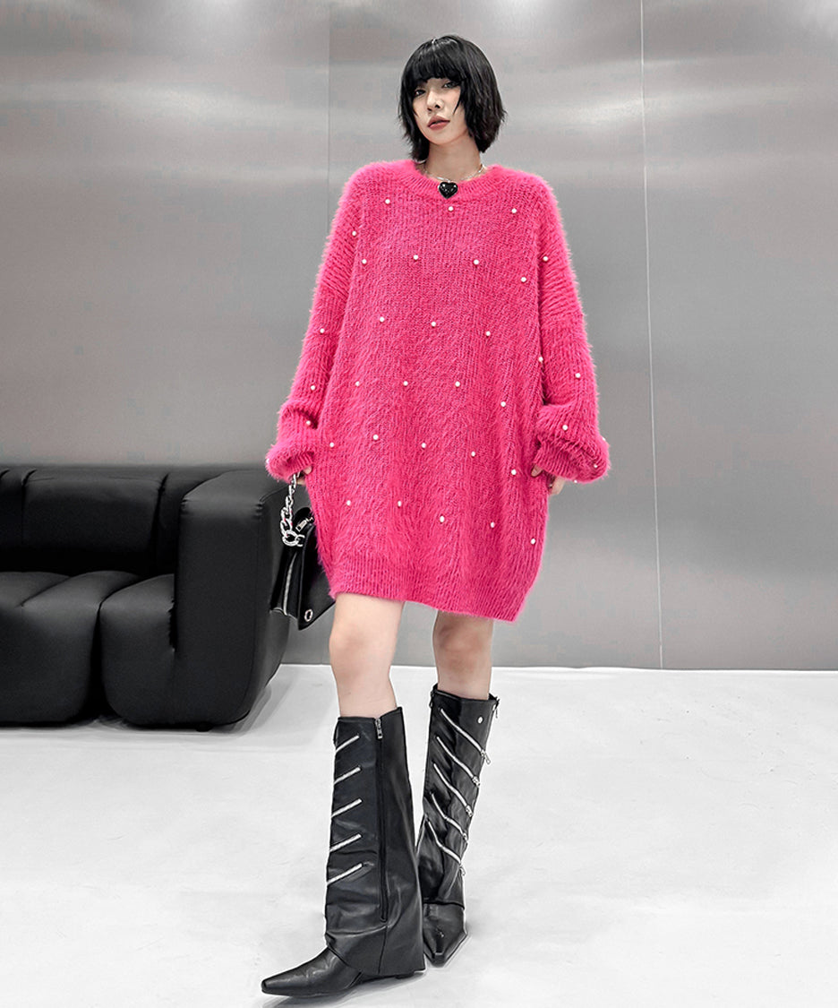 Pearl mohair loose knit