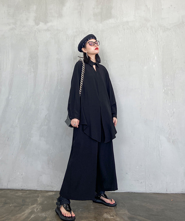 Center slit top and pants
