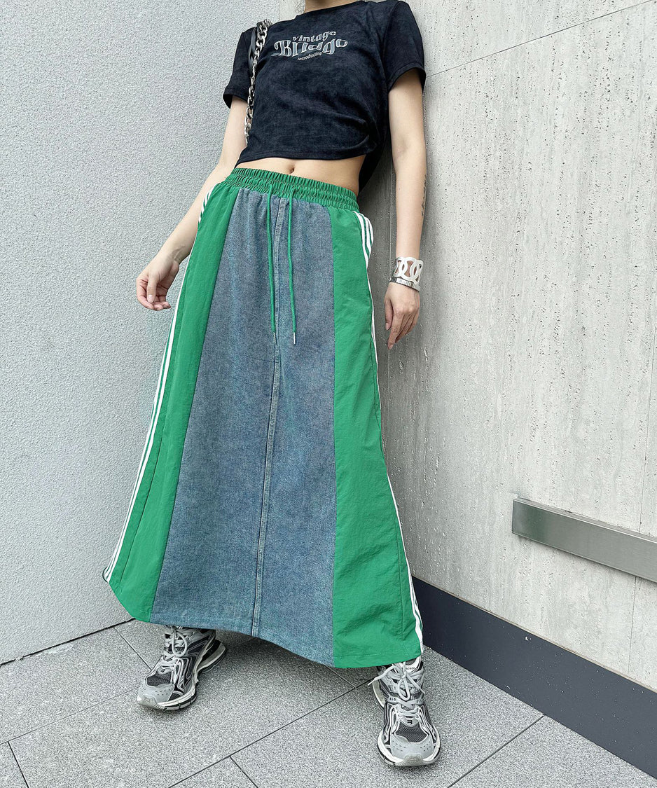 Sideline denim skirt